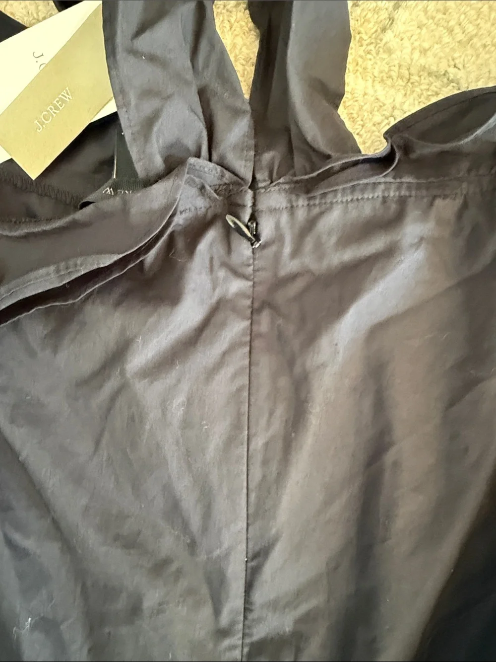 J. Crew Black Off-Shoulder Tie-Neck Blouse